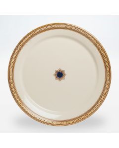 Italian dinner plate from the Zaffiro collection, handmade by Francesco Fasano in Grottaglie, Italy