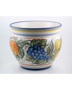 Deruta planter from the Frutta Antica collection, handmade by Antica Deruta - Italy