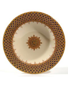 Italian Graffito Blue centerpiece bowl handmade by Francesco Fasano in Grottaglie, Italy