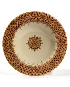 Italian Graffito Red centerpiece bowl handmade by Francesco Fasano in Grottaglie, Italy