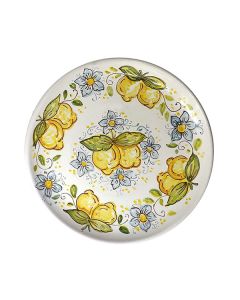Italian ceramic salad & dessert plate from the Frutta e Fiori Collection handmade by Ghenos in Sicily