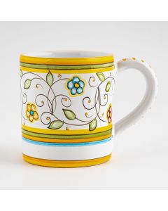 Floreale Italian mug handmade by Fima in Deruta