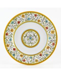 Floreale Italian salad & dessert plate handmade by Fima in Deruta