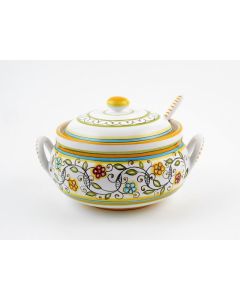 Floreale Italian sugar bowl handmade by Fima in Deruta