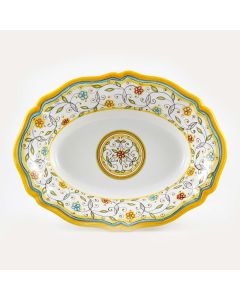 Floreale Italian oval serving bowl handmade by Fima in Deruta