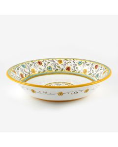 Floreale Italian flared serving bowl handmade by Fima in Deruta