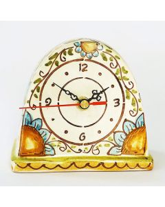Italian ceramic table clock handmade by Ghenos in Sicily