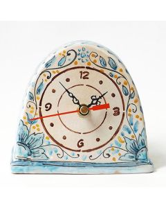 Italian ceramic table clock handmade by Ghenos in Sicily