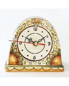 Italian ceramic table clock handmade by Ghenos in Sicily