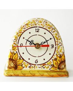 Italian ceramic table clock handmade by Ghenos in Sicily