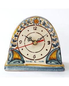 Italian ceramic table clock handmade by Ghenos in Sicily