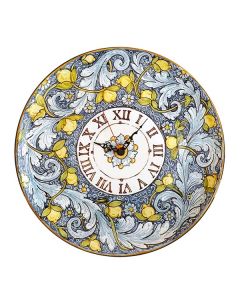 Italian ceramic wall clock handmade by Ghenos in Sicily