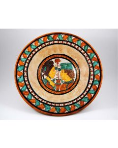 Italian centerpiece bowl handmade in Mantua using the traditional sgraffito method