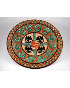 Italian centerpiece bowl handmade in Mantua using the traditional sgraffito method