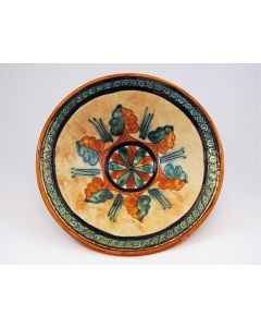 Italian centerpiece bowl handmade in Mantua using the traditional sgraffito method