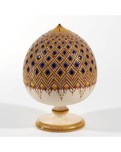 Italian Graffito Blue Pumo handmade by Francesco Fasano in Grottaglie, Italy