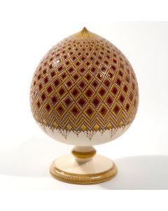 Italian Graffito Red Pumo handmade by Francesco Fasano in Grottaglie, Italy