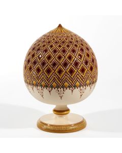 Italian Graffito Red Pumo handmade by Francesco Fasano in Grottaglie, Italy