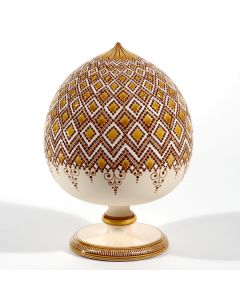 Italian Graffito Yellow Pumo handmade by Francesco Fasano in Grottaglie, Italy