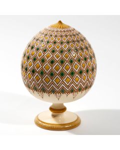 Italian Graffito Yellow and Green Pumo handmade by Francesco Fasano in Grottaglie, Italy