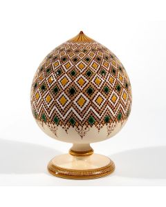 Italian Graffito Yellow and Green Pumo handmade by Francesco Fasano in Grottaglie, Italy