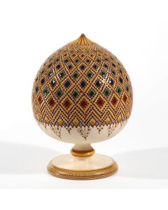 Italian Graffito Arlecchino Pumo handmade by Francesco Fasano in Grottaglie, Italy