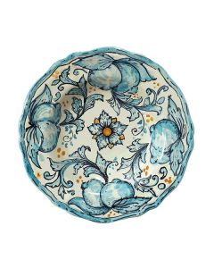 Italian ceramic pasta & soup plate from the Limoni Blu Sicilia Collection handmade by Ghenos in Sicily