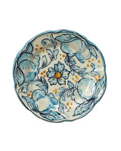 Italian ceramic salad & dessert plate from the Limoni Blu Sicilia Collection handmade by Ghenos in Sicily