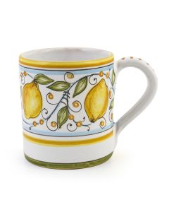Limoni Italian mug handmade by Fima in Deruta