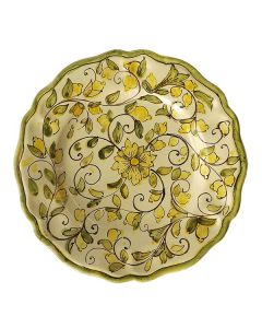 Italian ceramic dinner plate from the Limoni di Sicilia Collection handmade by Ghenos in Sicily