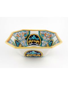 Italian octagonal serving bowl Margherita from the Ottagonali Collection handmade by Francesca Niccacci in Deruta