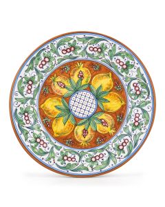 Melograni Italian charger plate handmade by Fima in Deruta