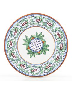 Melograni Italian salad & dessert plate handmade by Fima in Deruta