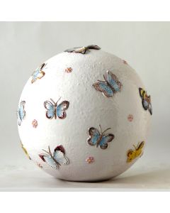 Tuscan Butterflies sphere handcrafted by ND Dolfi in Montelupo Fiorentino, Italy