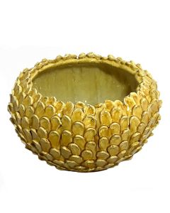 Tuscan Mustard Scales centerpiece bowl handcrafted by ND Dolfi in Montelupo Fiorentino, Italy