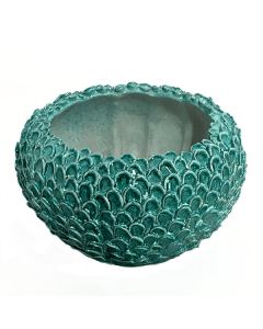 Tuscan Ottanio Scales centerpiece bowl handcrafted by ND Dolfi in Montelupo Fiorentino, Italy