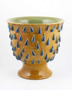 Tuscan footed planter handcrafted by ND Dolfi in Montelupo Fiorentino, Italy