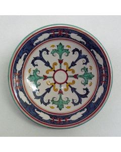 Tuscan geometric wall plate 02 handcrafted by ND Dolfi in Montelupo Fiorentino, Italy