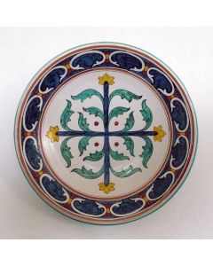 Tuscan geometric wall plate 03 handcrafted by ND Dolfi in Montelupo Fiorentino, Italy