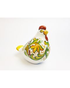 Italian Hen figurine handmade by Francesca Niccacci in Deruta