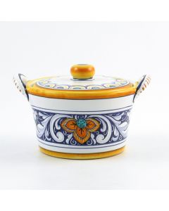 Deruta cheese jar from the Rameggi collection, handmade by Antica Deruta - Italy