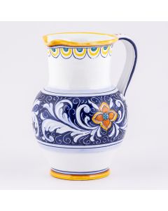 Deruta pitcher from the Rameggi collection, handmade by Antica Deruta - Italy