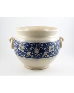 Italian planter from the Rinascimento collection handmade by Ceramiche Rampini in Gubbio, Italy