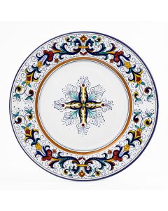 Ricco Deruta Blu Italian dinner plate handmade by Fima in Deruta