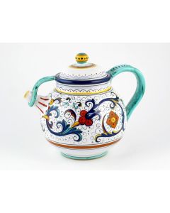 Ricco Deruta Blu Italian tea pot handmade by Fima in Deruta