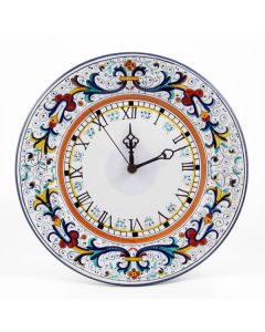 Italian wall clock Ricco Deruta Blu handmade by Fima in Deruta