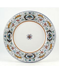 Rinascimento Italian dinner plate handmade by Fima in Deruta