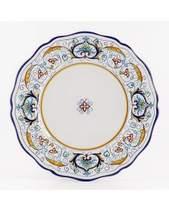 Rinascimento Italian dinner plate handmade by Fima in Deruta