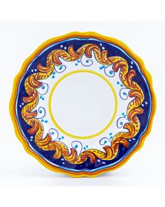 Italian salad & dessert plate from the Geometrico S3 Collection handmade by Eugenio Ricciarelli - Deruta, Rapallo, Amalfi