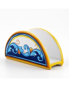 Italian napkin holder from the Geometrico S12 Collection handmade by Eugenio Ricciarelli - Deruta, Rapallo, Amalfi